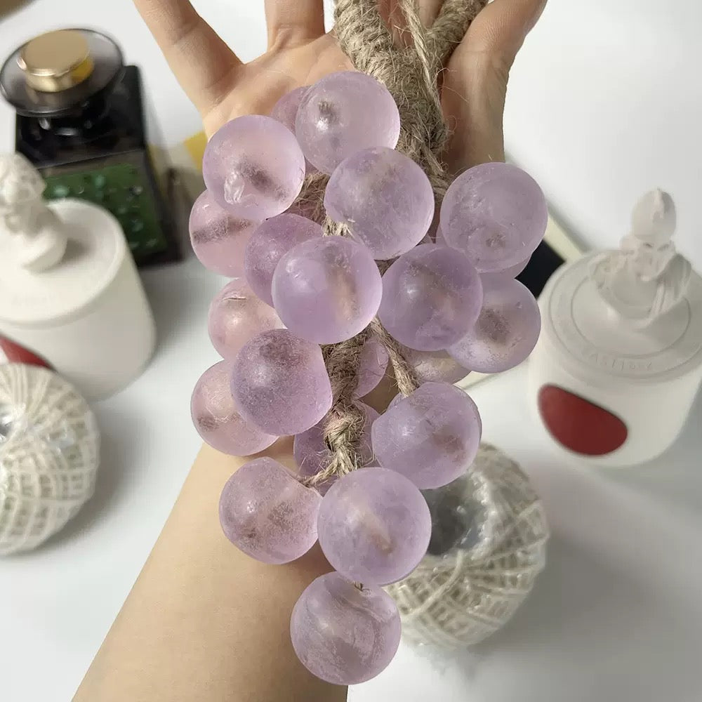 Set of 3: Luxury Crystal Grape Cluster Soap – Artisan Hand-Poured Glycerin Bath & Dec