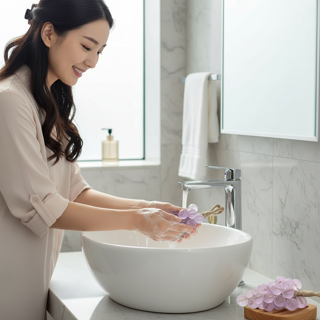 Set of 3: Luxury Crystal Grape Cluster Soap – Artisan Hand-Poured Glycerin Bath & Dec